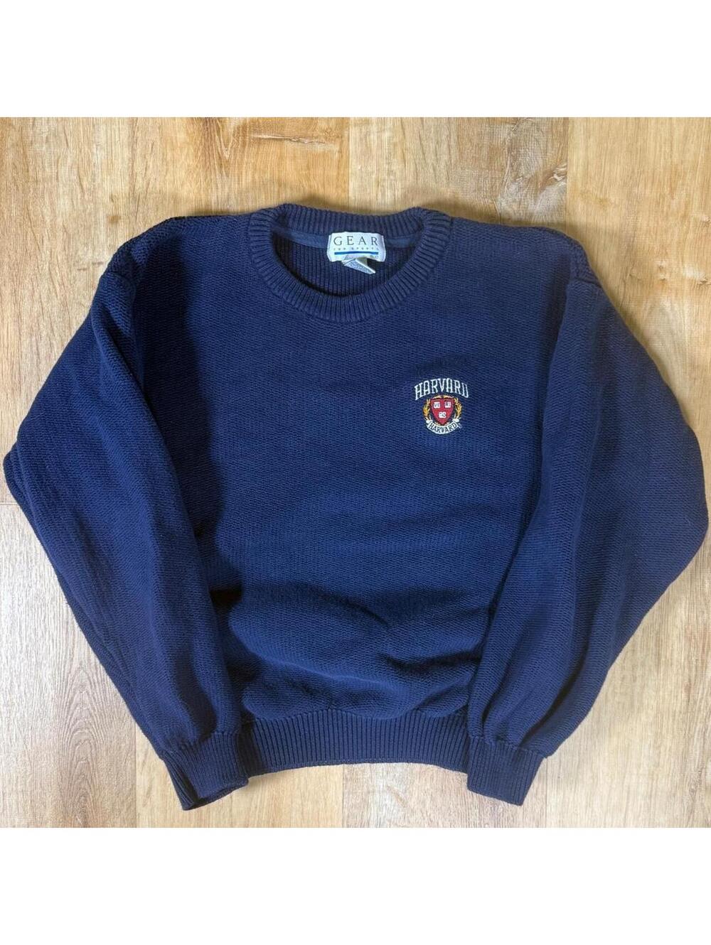 90s Harvard University navy blue crewneck sweater